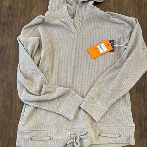 Kids Beige Hooded Sweater Set